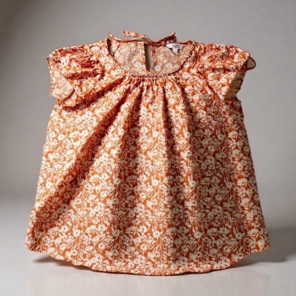 LC Lauren Conrad Peach Floral Blouse - Picture 3 of 4